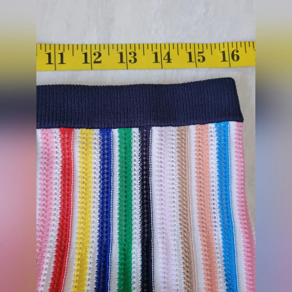 J. CREW multicolour rainbow stripe knit midi skirt - Picture 9 of 12